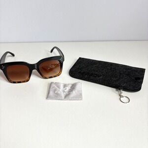 FEISEDY Vintage Women Butterfly Sunglasses Brown Designer Luxury Square Shades